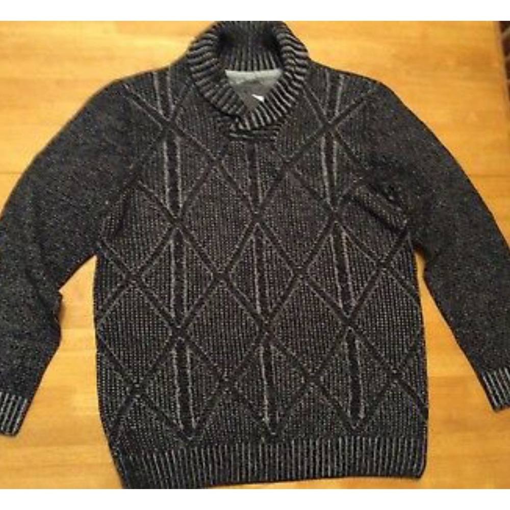 New Method Black White SWEATER Long Sleeve Men 2XL